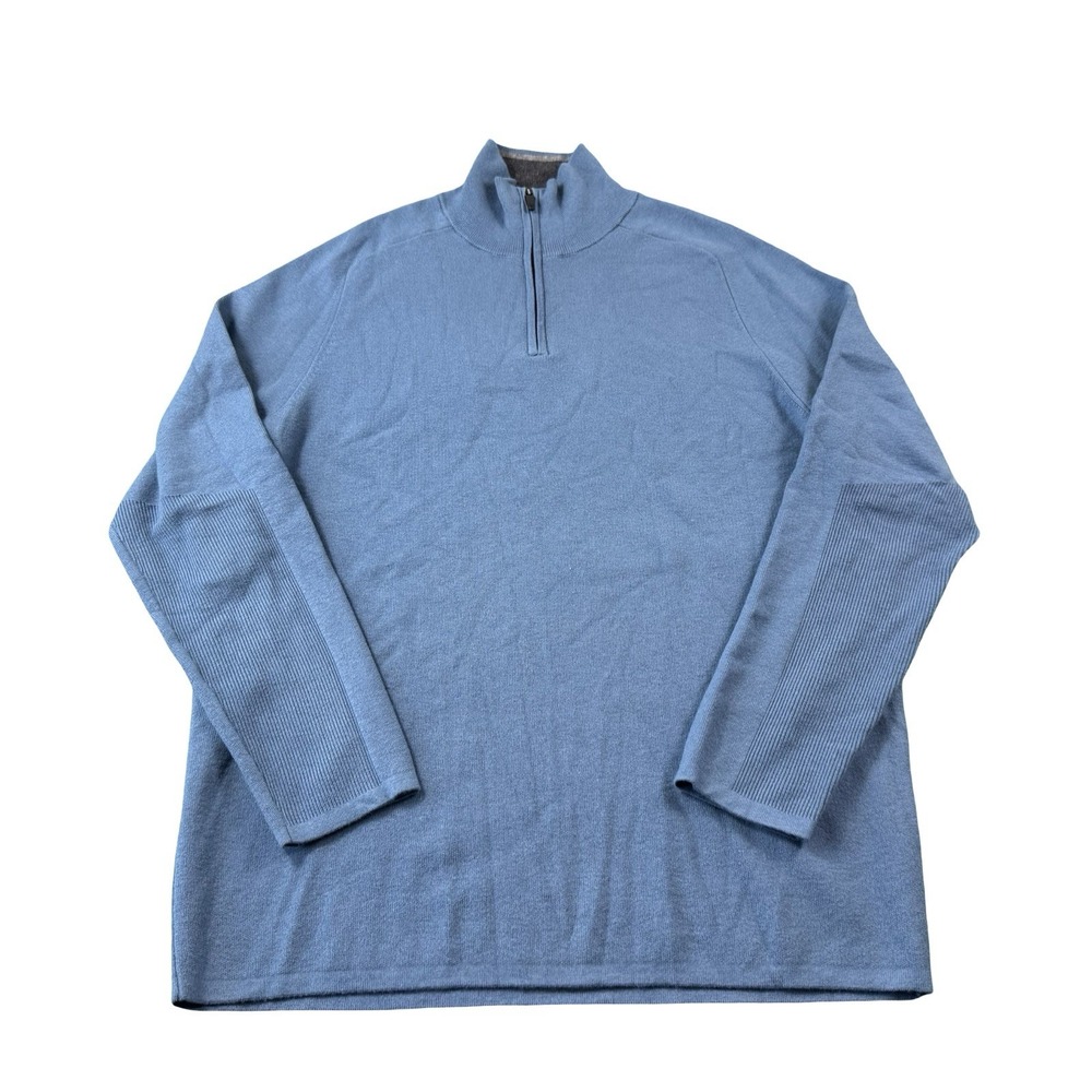 Mack Weldon Blue Tech Merino Half Zip Mens Pullover Sweater Size L